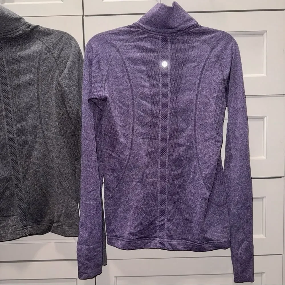 2 Lululemon Run: Swiftly Tech 1/2 Zips Concord Grape and Grey 6